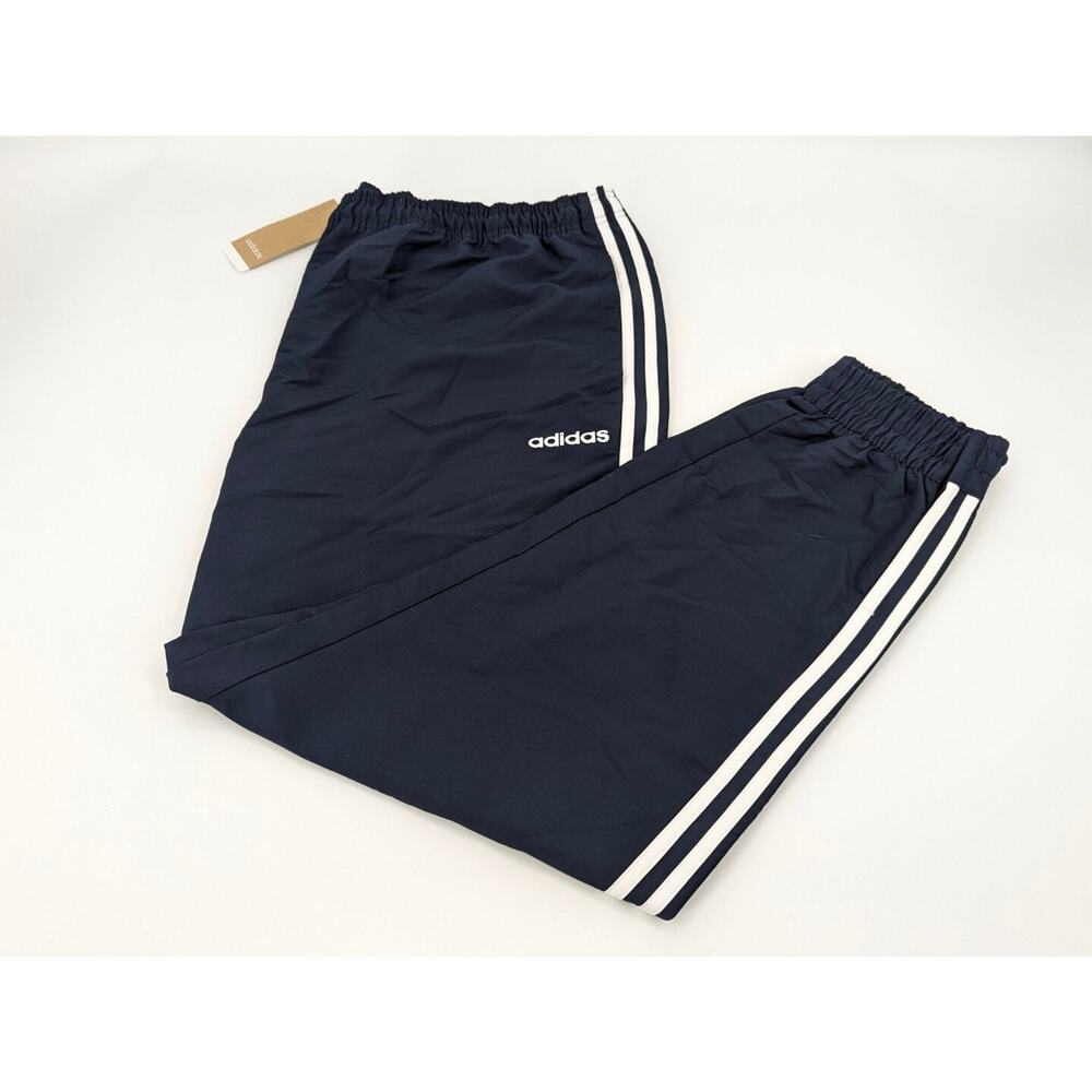 Adidas Men's Essential Tapered Cuff Sweatpants Joggers 3 Stripe Navy Size 2XL
